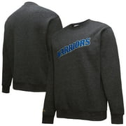 Men's Black Golden State Warriors Mitchell \u0026 Ness Black Out Collection Snow Washed Vintage Logo Pullover Sweatshirt